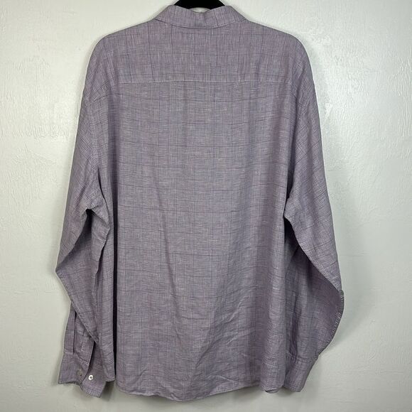 UNTUCKit Plaid Linen Wrinkle Resistant Long Sleeve Button Down Shirt Size XXXL - Picture 3 of 10
